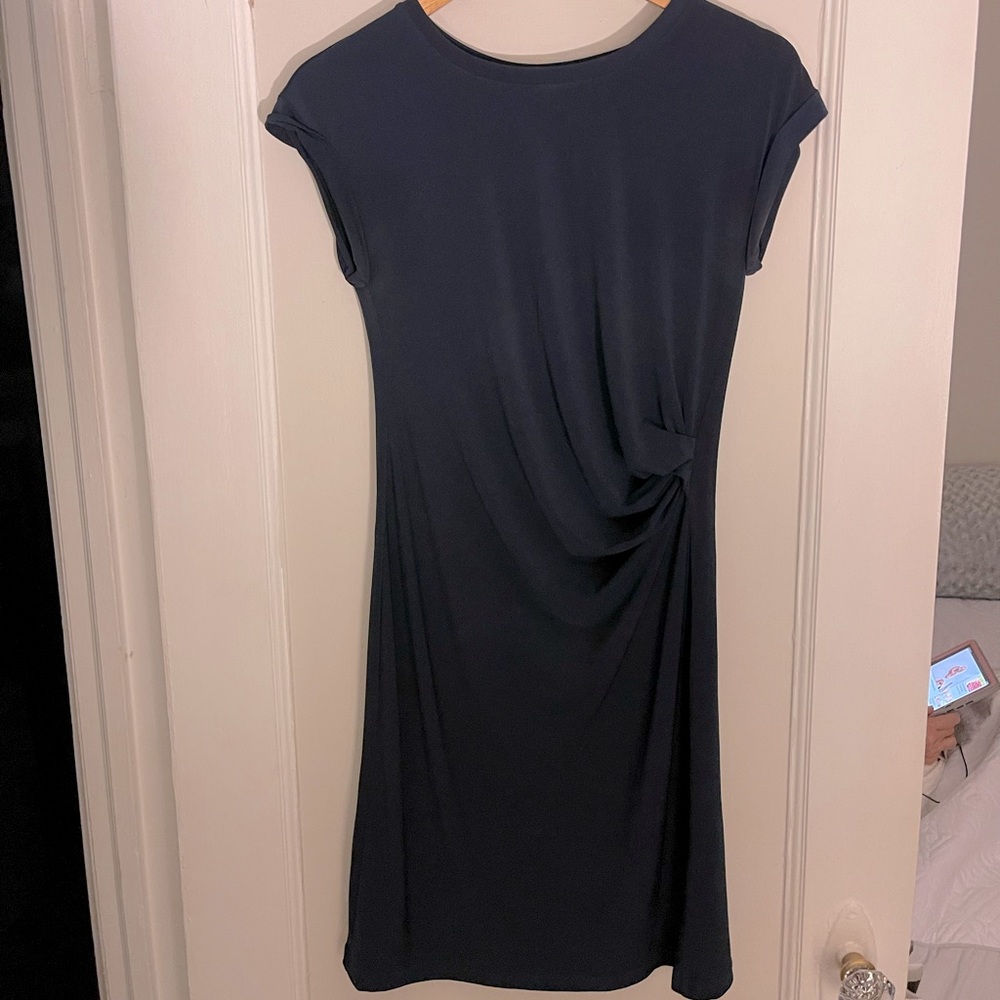 Banana Republic liquid knit midnight blue dress